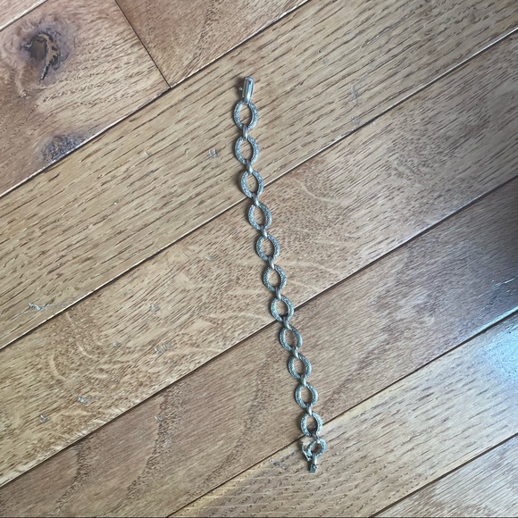 925 SILVER GOLD PLATE OVAL LINK BRACELET - Picture 3 of 6